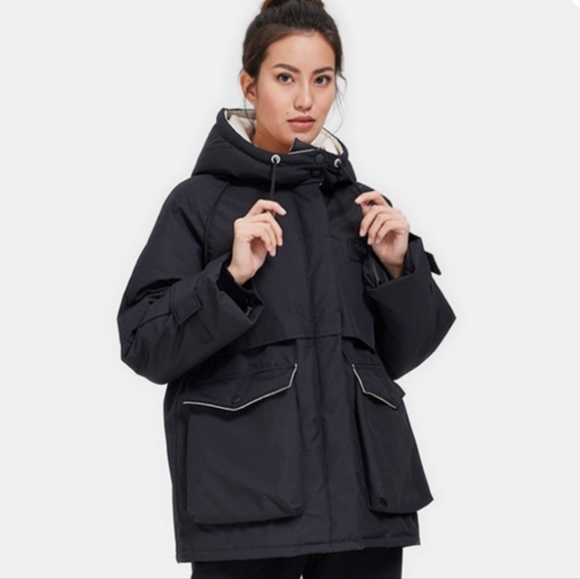 Lit Stouthearted duck down winter parka NWOT hooded pockets oversized black S - Picture 12 of 17